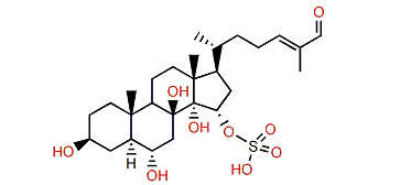 (24E)-5a-Cholest-24-en-26-yde-3b,6a,8,14,15a-pentol 15-sulfate